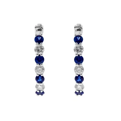 SAPPHIRE Earrings in 10K WHITE GOLD