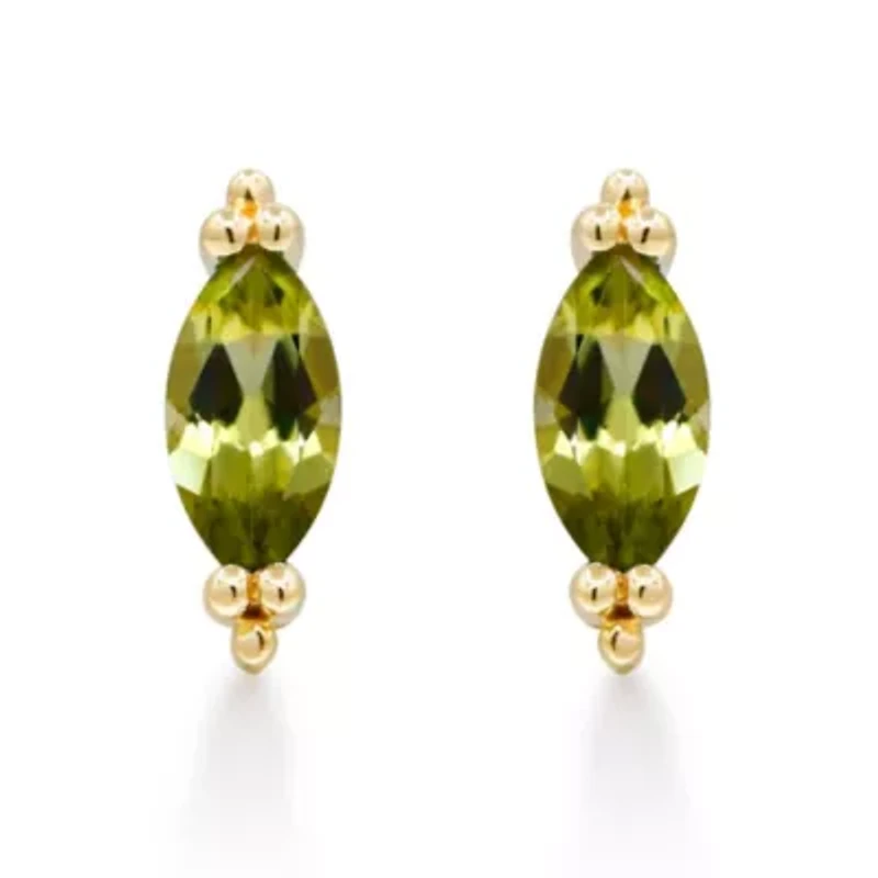 Peridot Earring in 10K Yellow Gold