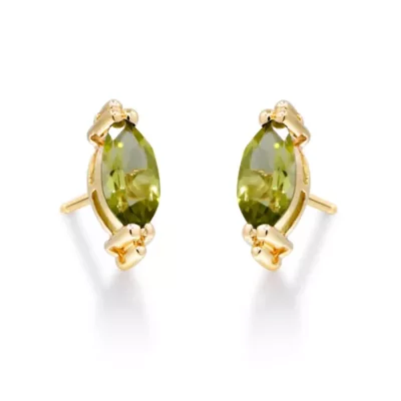 Peridot Earring in 10K Yellow Gold