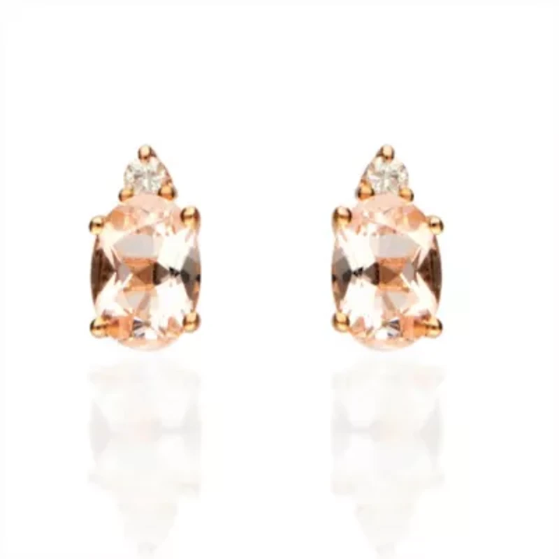 MORGANITE Earrings in 10K ROSE GOLD