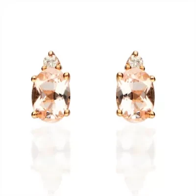 MORGANITE Earrings in 10K ROSE GOLD