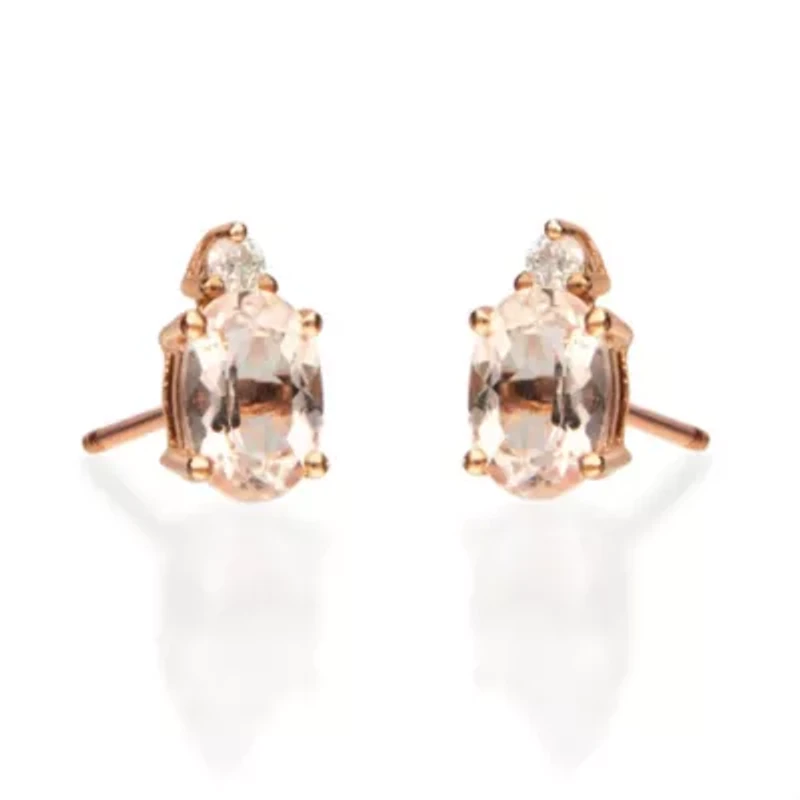 MORGANITE Earrings in 10K ROSE GOLD