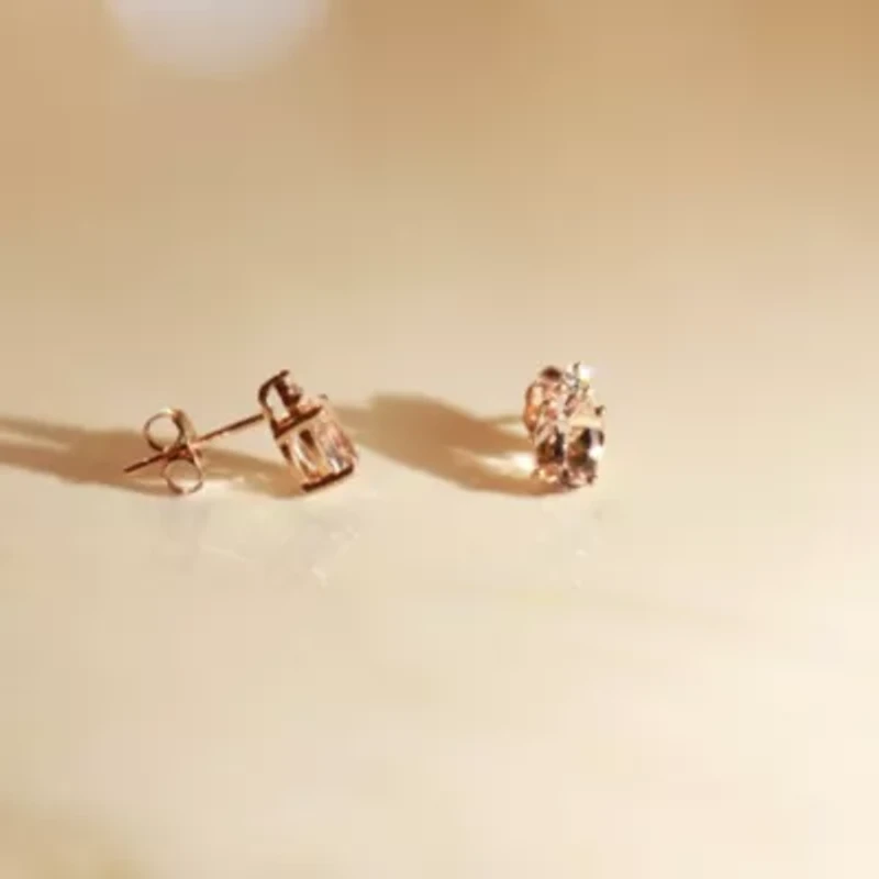 MORGANITE Earrings in 10K ROSE GOLD