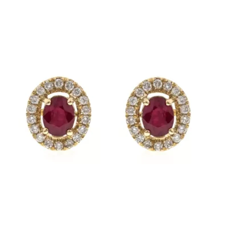 RUBY Earrings in 10K YELLOW GOLD