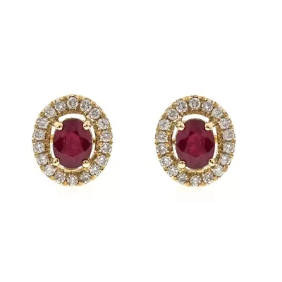 RUBY Earrings in 10K YELLOW GOLD