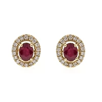 RUBY Earrings in 10K YELLOW GOLD