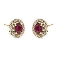 RUBY Earrings in 10K YELLOW GOLD