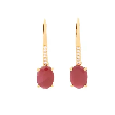 RUBY Earrings in 10K YELLOW GOLD