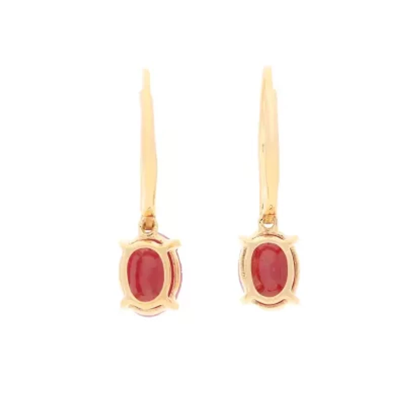 RUBY Earrings in 10K YELLOW GOLD
