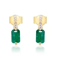 EMERALD Earrings in 10K YELLOW GOLD