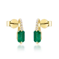 EMERALD Earrings in 10K YELLOW GOLD