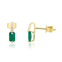 EMERALD Earrings in 10K YELLOW GOLD