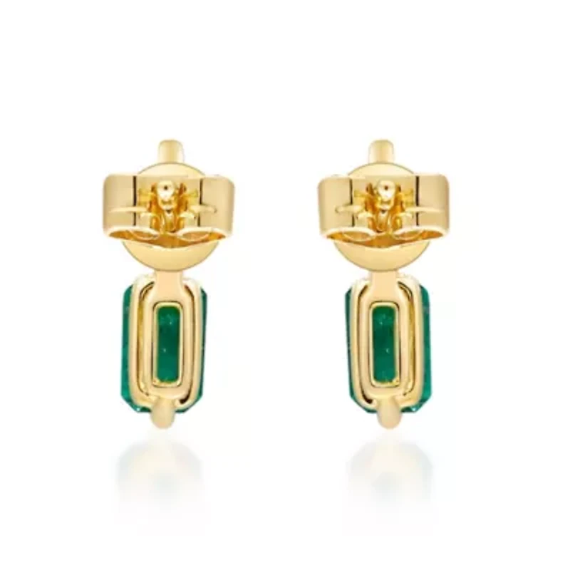 EMERALD Earrings in 10K YELLOW GOLD