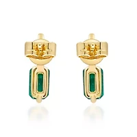 EMERALD Earrings in 10K YELLOW GOLD
