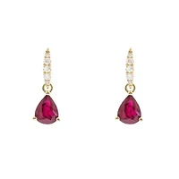 RUBY Earrings in 10K YELLOW GOLD