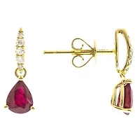 RUBY Earrings in 10K YELLOW GOLD