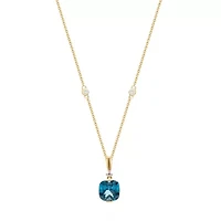 London Blue Topaz Pendant in 10K Yellow Gold