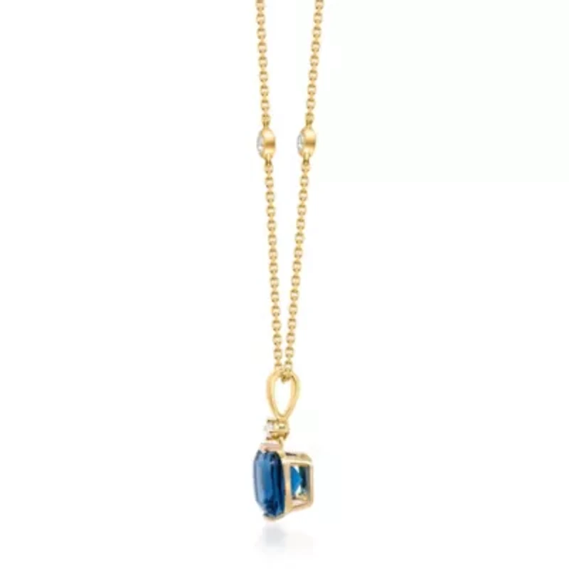 London Blue Topaz Pendant in 10K Yellow Gold