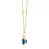 London Blue Topaz Pendant in 10K Yellow Gold