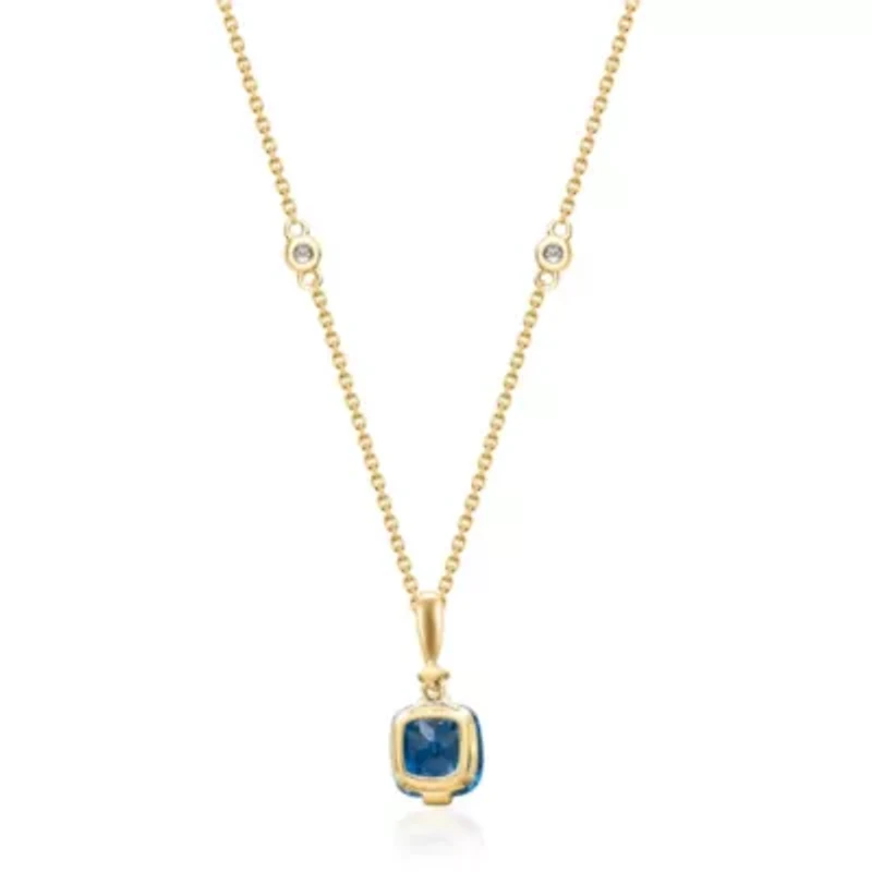 London Blue Topaz Pendant in 10K Yellow Gold