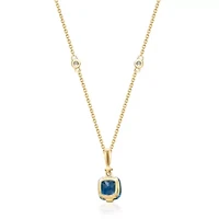 London Blue Topaz Pendant in 10K Yellow Gold