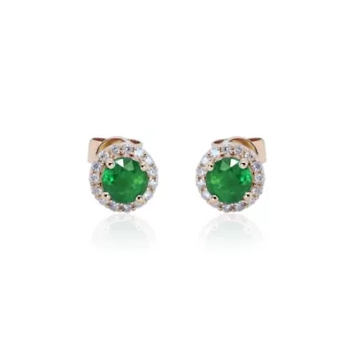 EMERALD Earrings in 10K YELLOW GOLD