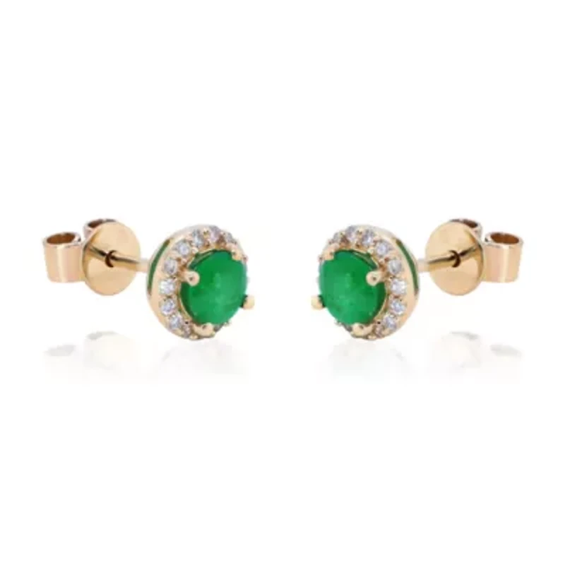 EMERALD Earrings in 10K YELLOW GOLD
