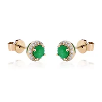 EMERALD Earrings in 10K YELLOW GOLD