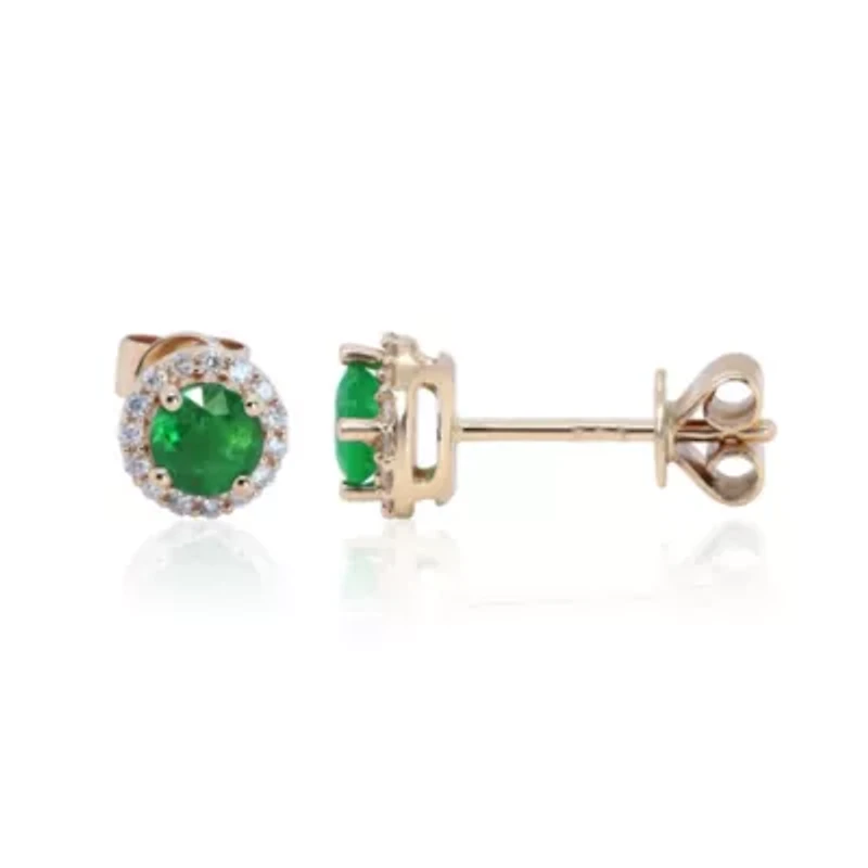 EMERALD Earrings in 10K YELLOW GOLD