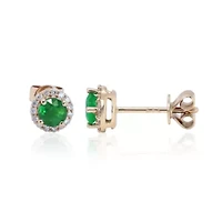 EMERALD Earrings in 10K YELLOW GOLD