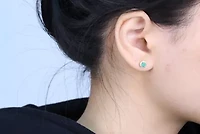 EMERALD Earrings in 10K YELLOW GOLD