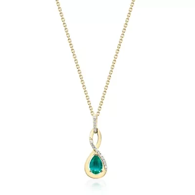 EMERALD Pendant in 10K YELLOW GOLD