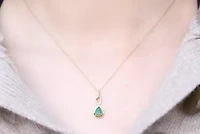 EMERALD Pendant in 10K YELLOW GOLD