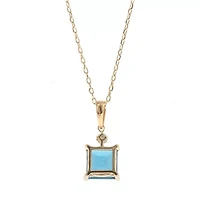 BLUE TOPAZ Pendant in 10K YELLOW GOLD