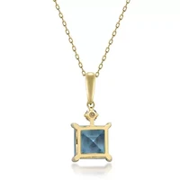 BLUE TOPAZ Pendant in 10K YELLOW GOLD