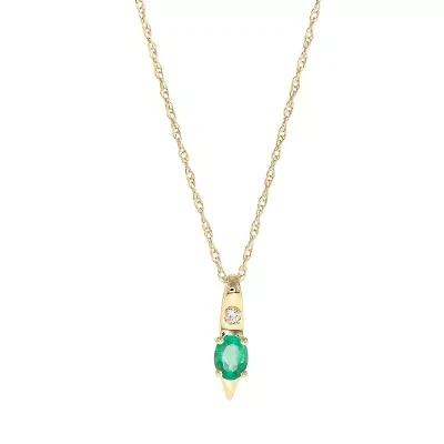 EMERALD Pendant in 10K YELLOW GOLD