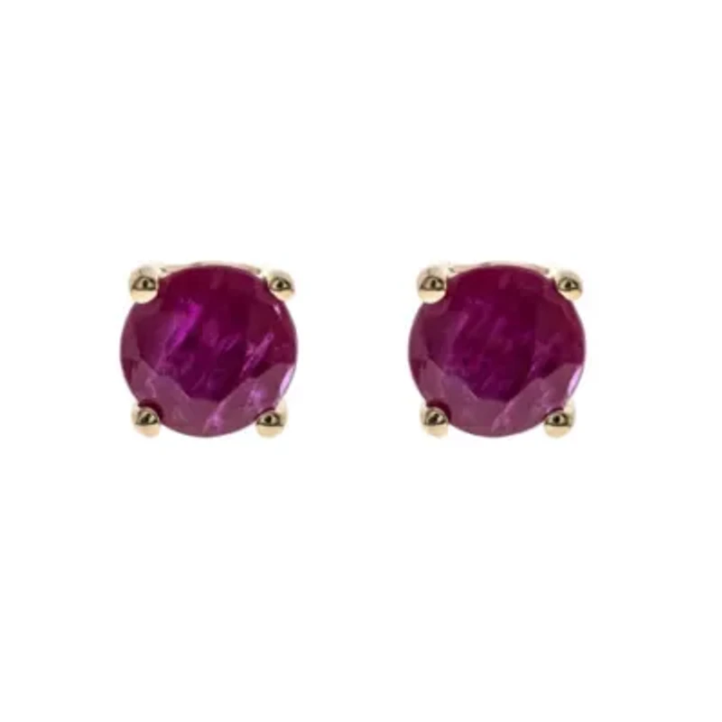 RUBY Earrings in 10K YELLOW GOLD