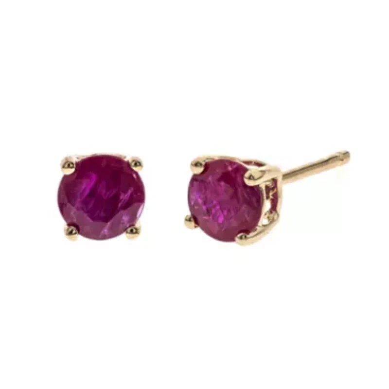 RUBY Earrings in 10K YELLOW GOLD