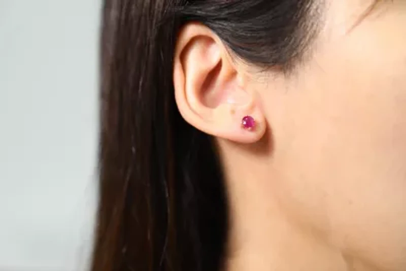 RUBY Earrings in 10K YELLOW GOLD