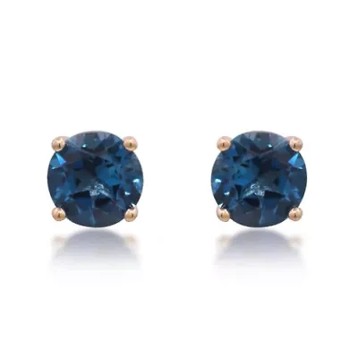 BLUE TOPAZ Earrings in 10K YELLOW GOLD