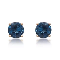 BLUE TOPAZ Earrings in 10K YELLOW GOLD
