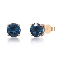 BLUE TOPAZ Earrings in 10K YELLOW GOLD