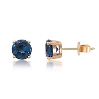 BLUE TOPAZ Earrings in 10K YELLOW GOLD