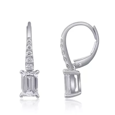 Lab Created LAB GROWN DIAMOND Earrings in 14K WHITE GOLD