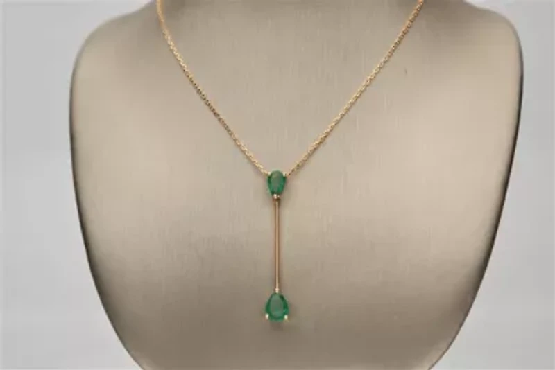 EMERALD Necklace in 10K YELLOW GOLD