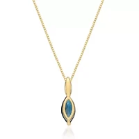 London Blue Topaz Pendant in 14K Yellow Gold