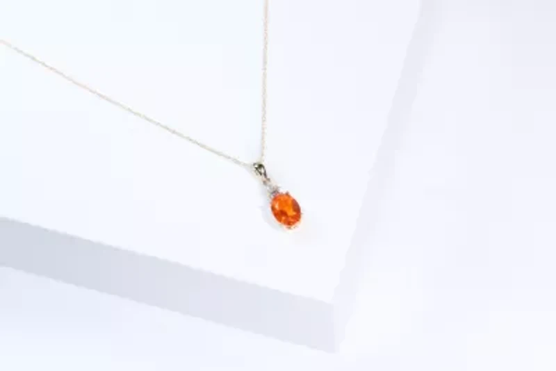 Fire Opal Pendant in 10K Yellow Gold