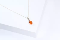 Fire Opal Pendant in 10K Yellow Gold