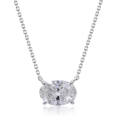 Lab Created LAB GROWN DIAMOND Necklace in 18K WHITE GOLD