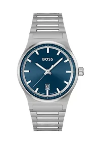 Candor Silver Blue Dial Watch